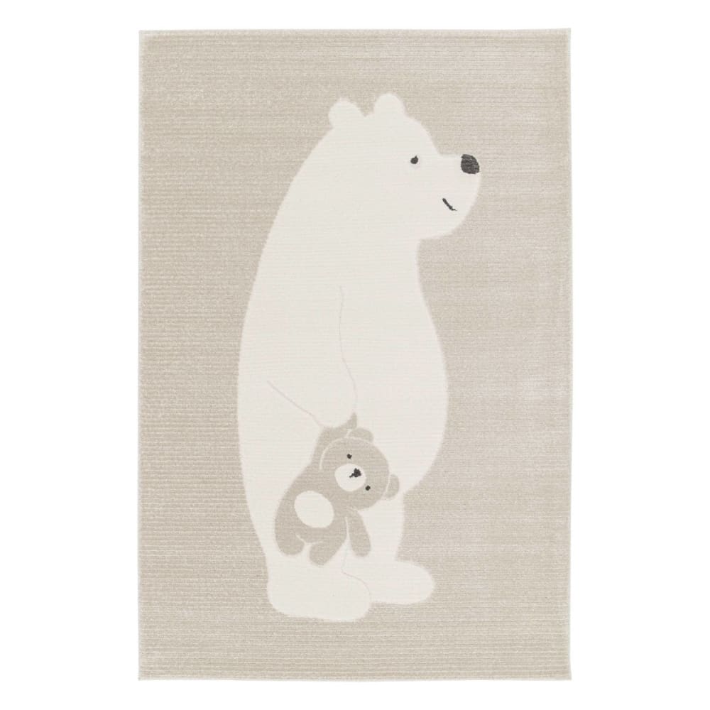 Tapis enfant beige / crème, tapis oursons 80x150cm