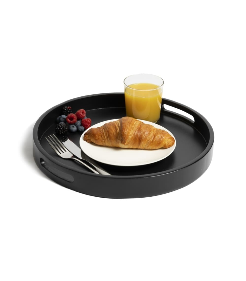 Plateau bois noir ø 35 cm - Maisons du Monde