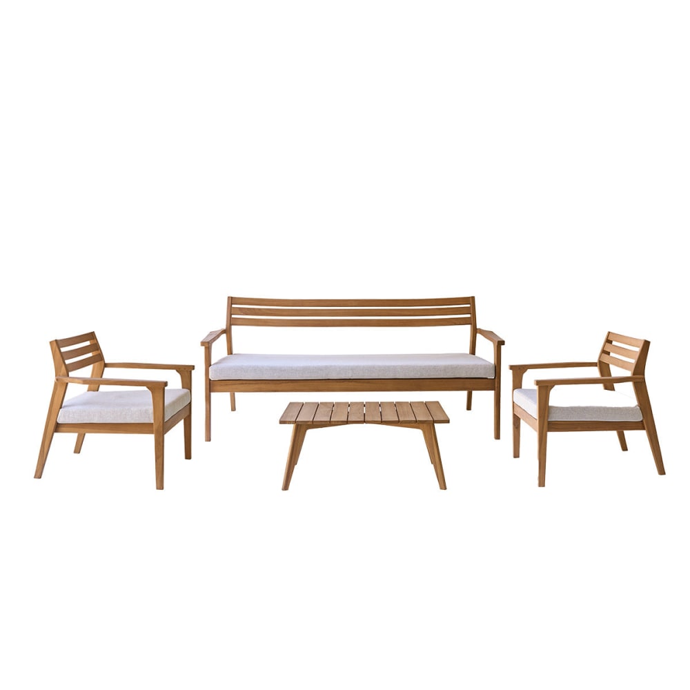 Salon bas de jardin en teck massif - Maisons du Monde