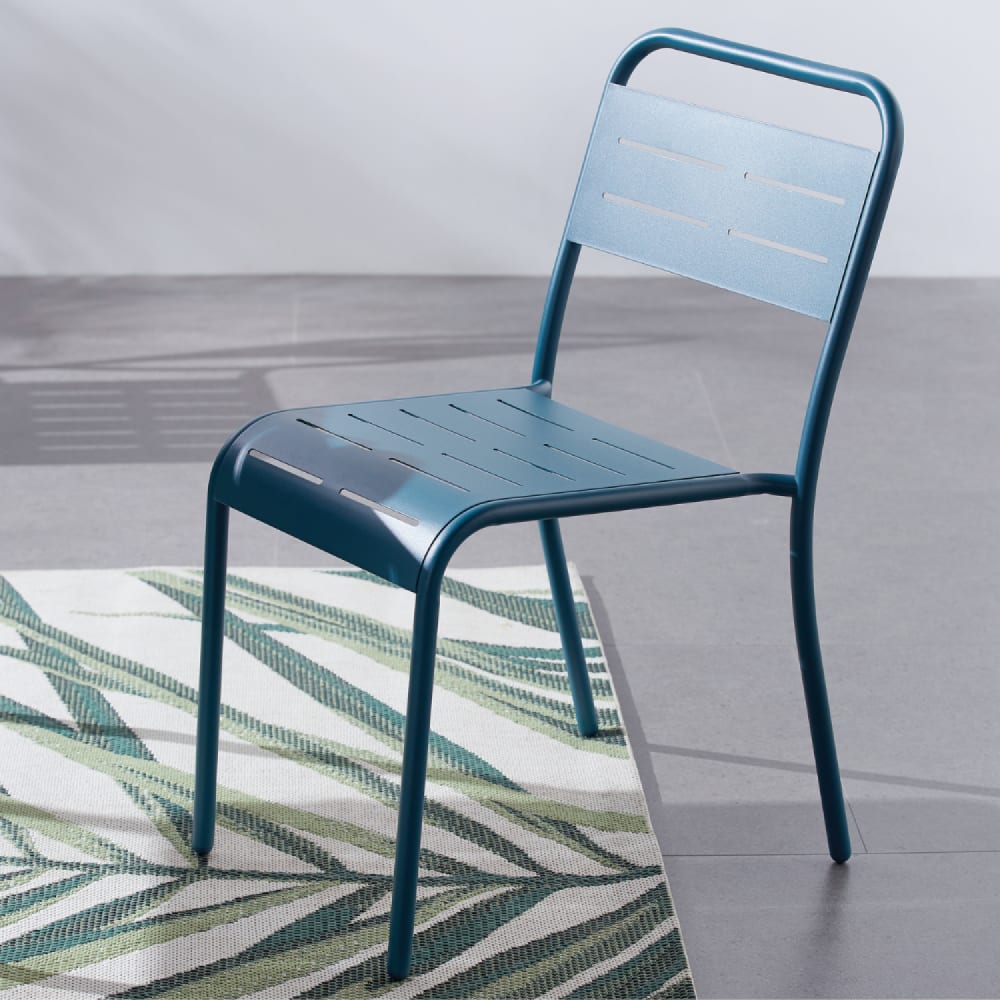 Set von 4 Stühlen aus blauem Stahl - Maisons Du Monde