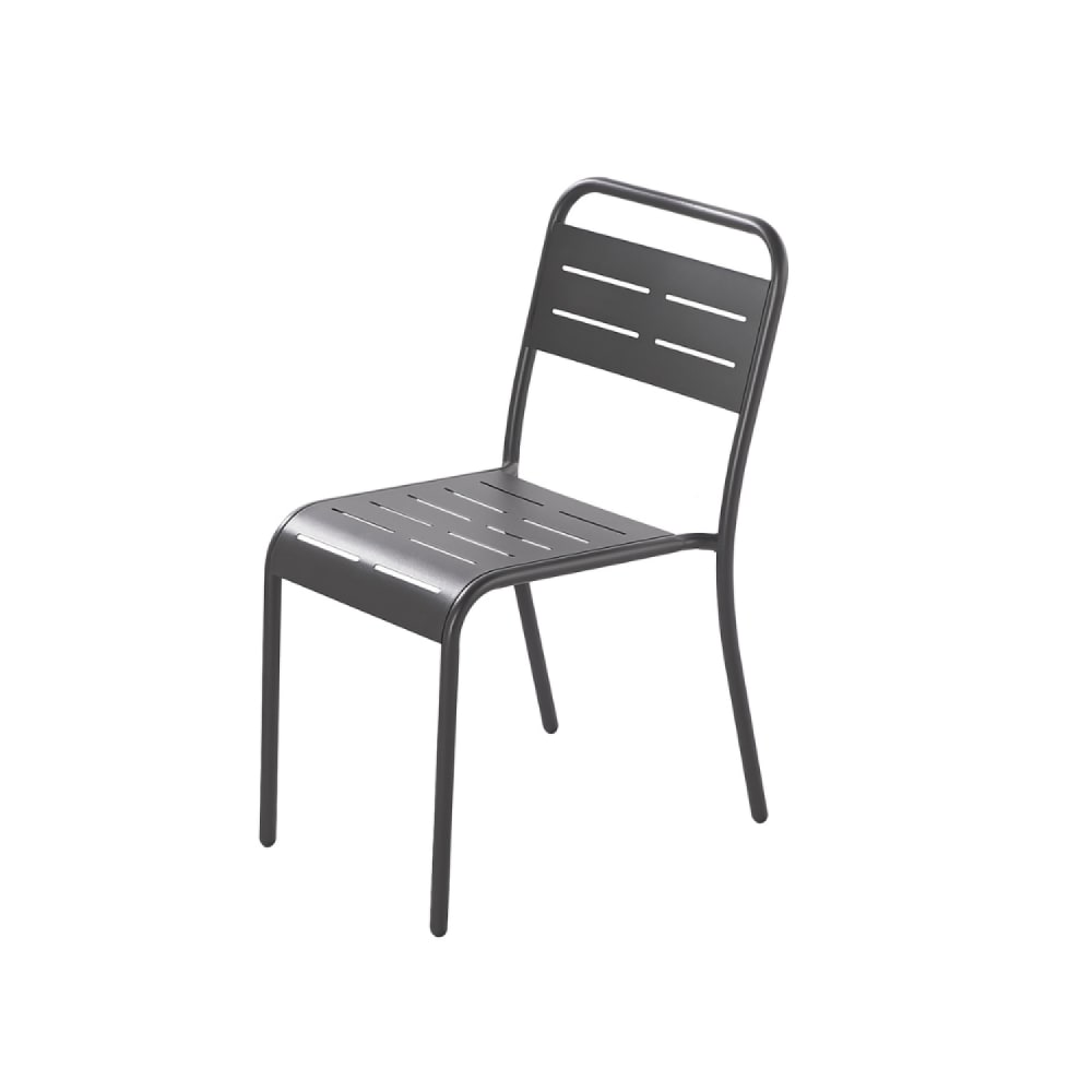 Lot de 6 chaises en acier gris foncé