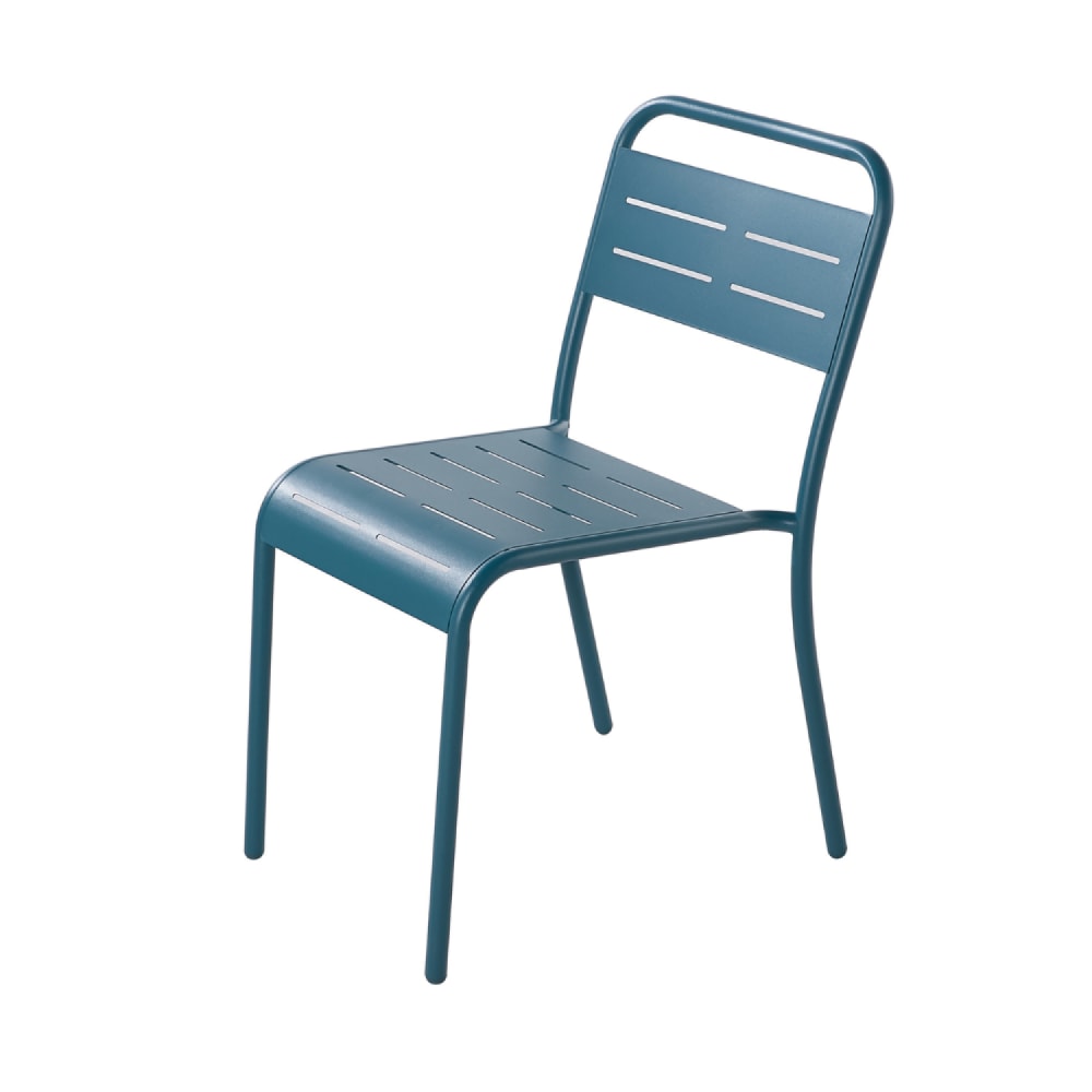 Lot de 6 chaises en acier bleu