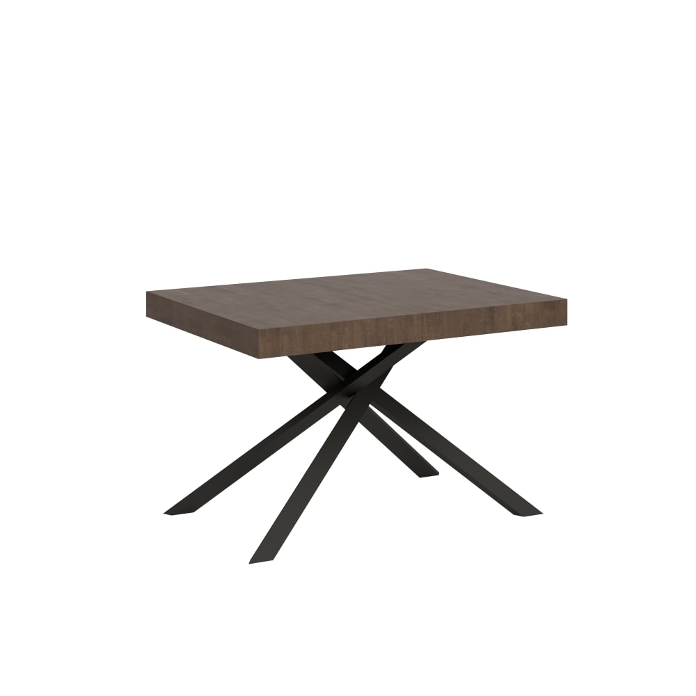 Table extensible 90x120/224 cm effet bois noyer