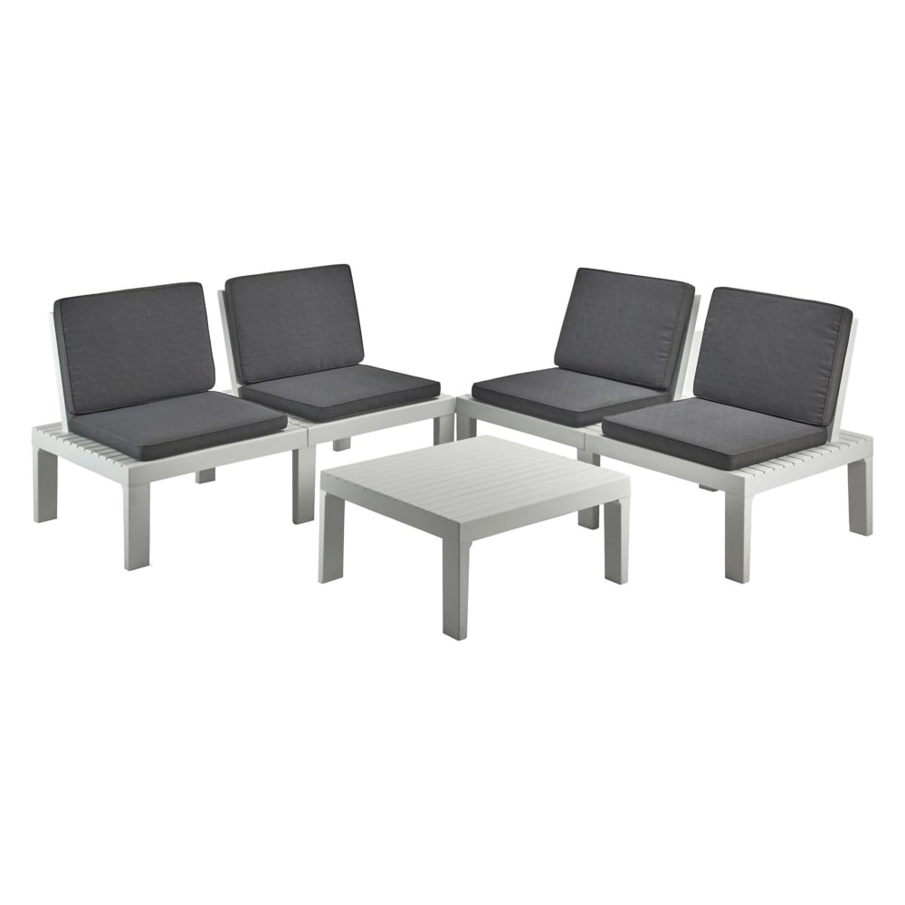 Dmora Salon d'extérieur blanc 65x65 cm style contemporain - Pp - Polypropylène