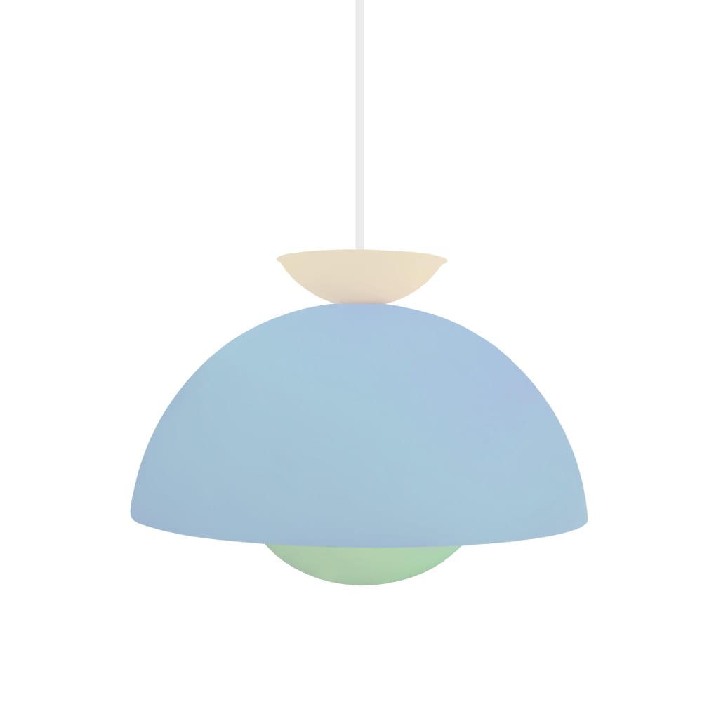 Suspension métal multicolore abat-jour bleu