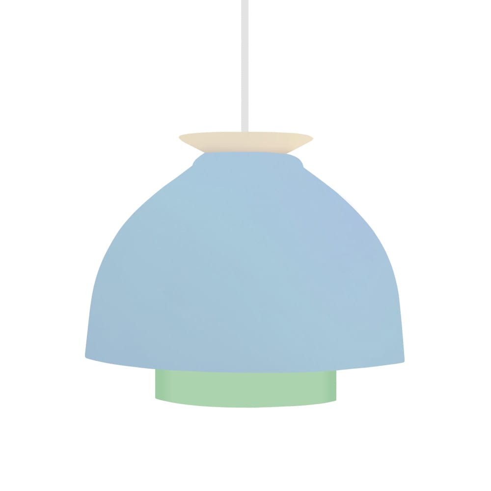 Suspension métal multicolor abat-jour bleu