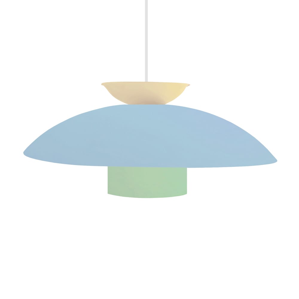 Suspension métal multicolore abat-jour bleu