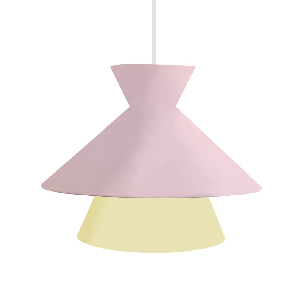 Suspension métal multicolore abat-jour rose