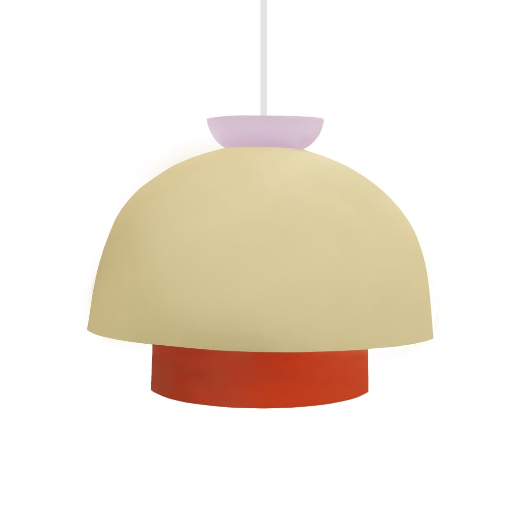 Suspension métal multicolore abat-jour beige