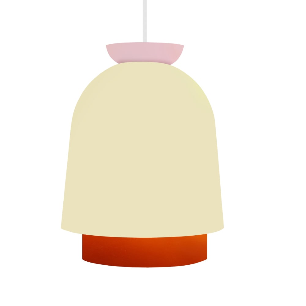 Suspension métal multicore abat-jour beige