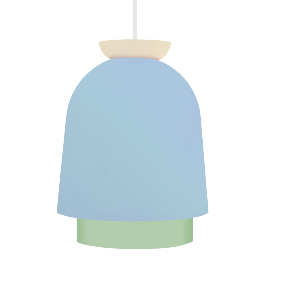 Suspension métal multicolore abat-jour bleu