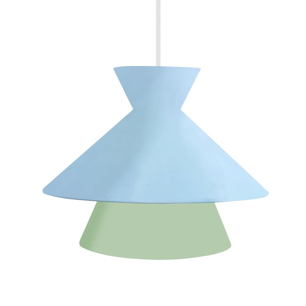 Suspension métal multicolore abat-jour bleu