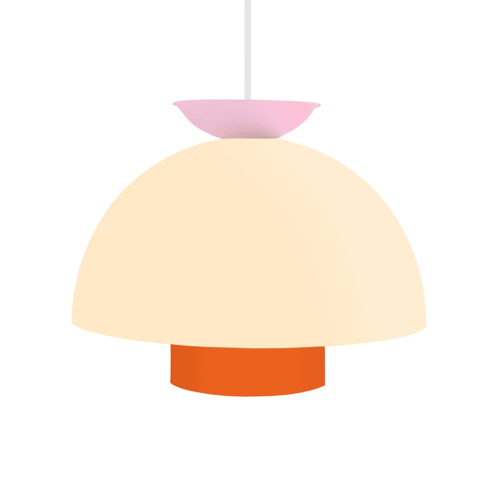 Suspension métal multicolore beige abat-jour beige