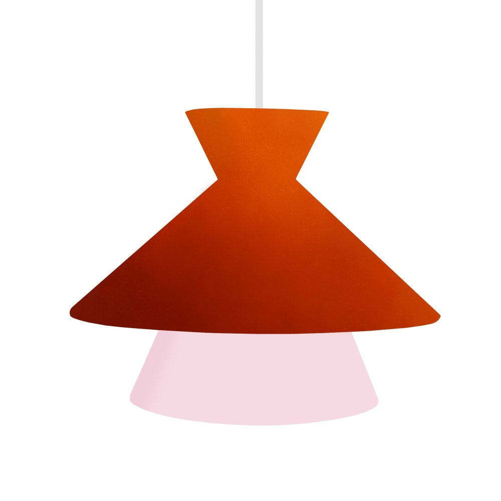 Suspension métal multicolore abat-jour orange