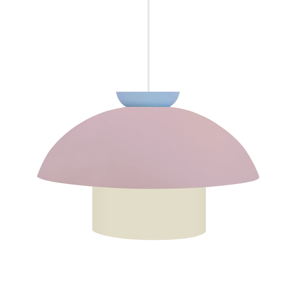 Suspension métal multicolor abat-jour rose