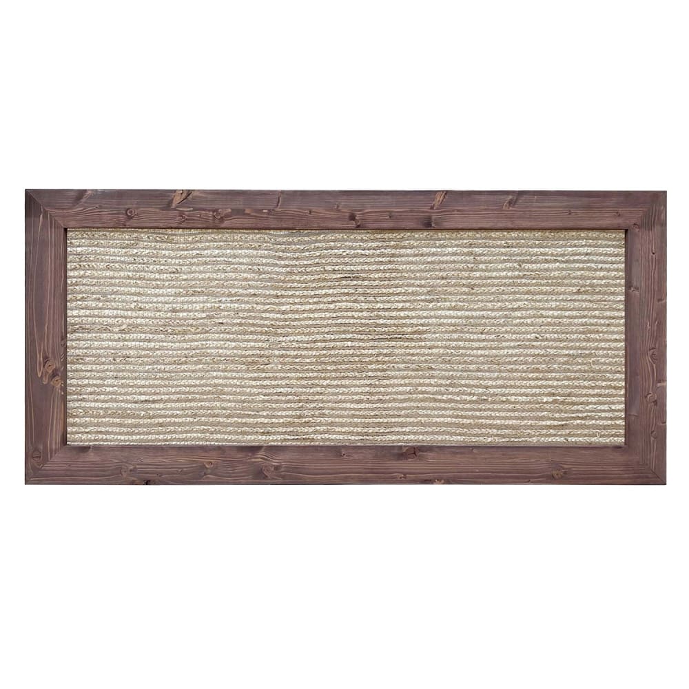 Tête de lit en jute et bois massif dans les tons sombres 100x74cm