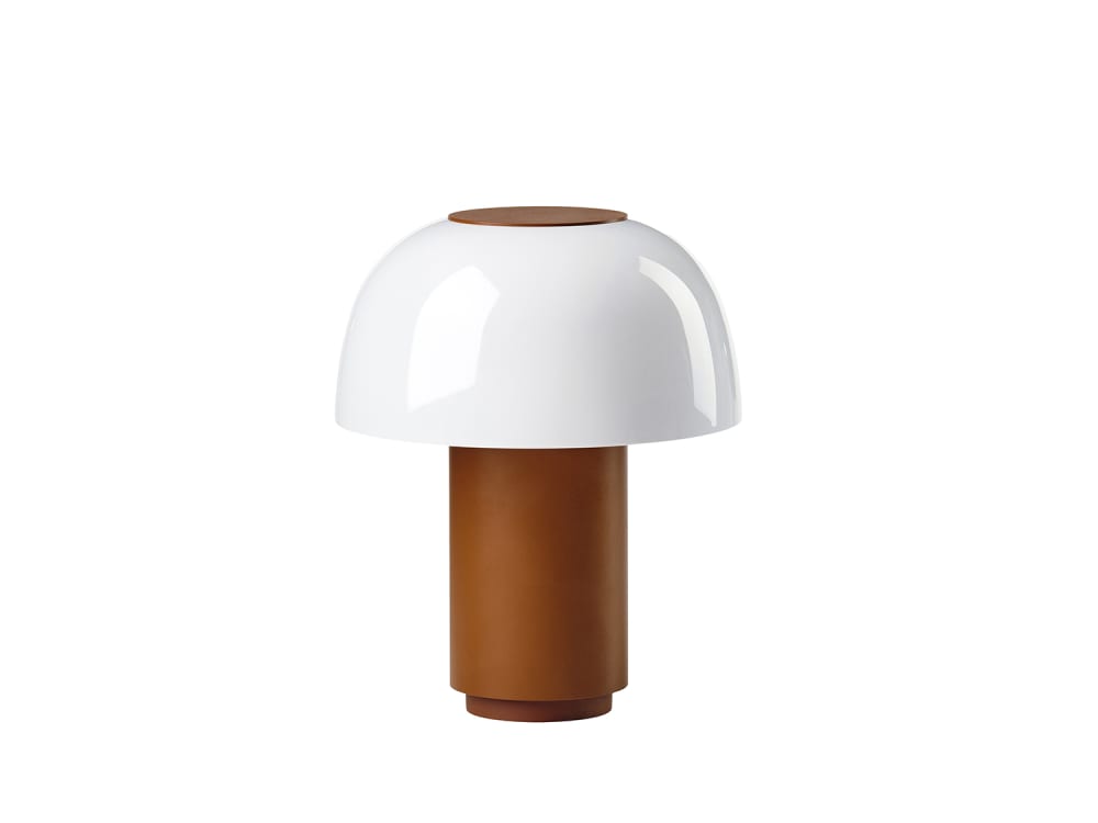 Lampe en aluminium ocre brun