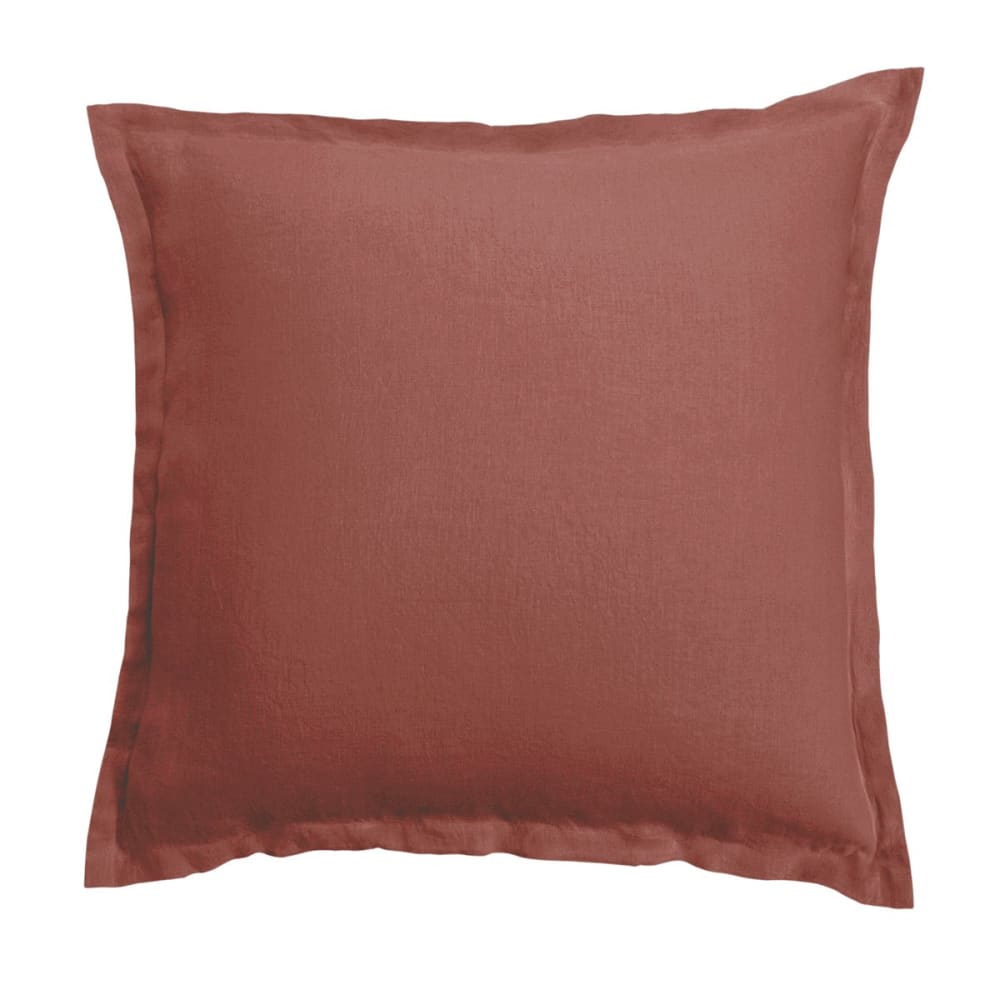Taie d'oreiller lin terracotta 50x75 cm