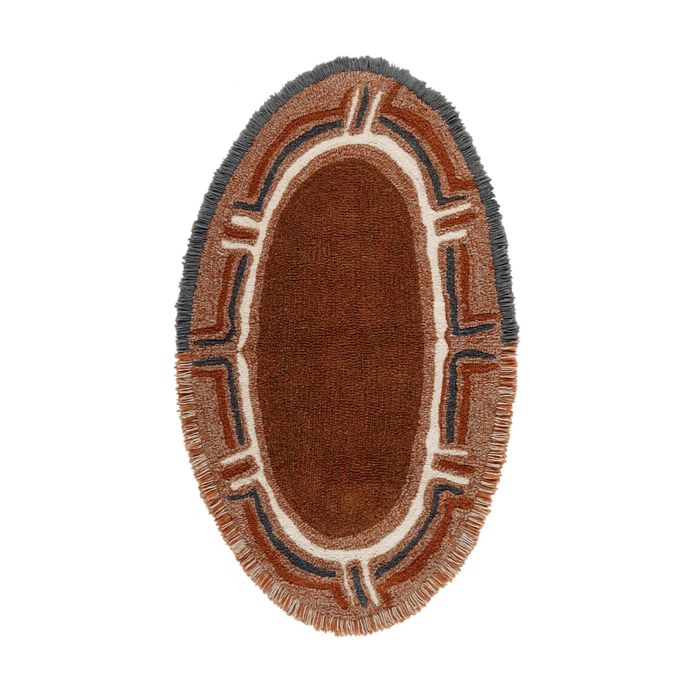 Tapis lavable en laine - orange