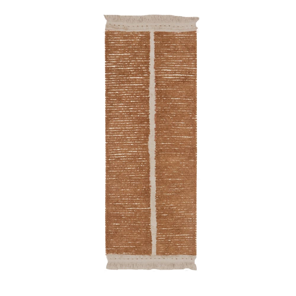 Lorena Canals Waschbarer brauner und weißer Baumwollteppich 80x230 Mehrfarbig Baumwolle