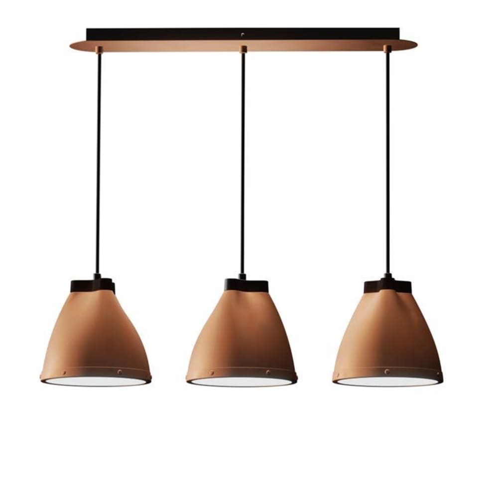 Suspension métal 3 lumières l58cm cuivre — vue 4