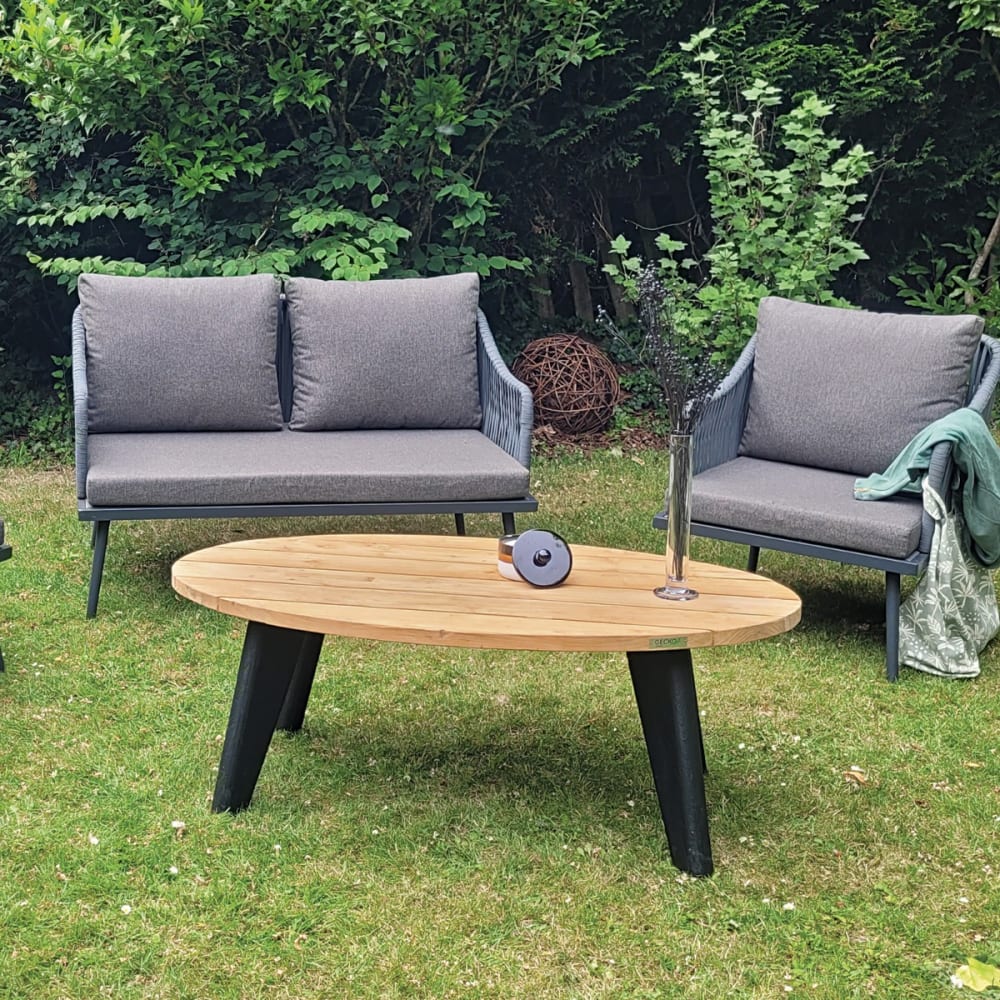 Gecko Jardin Table basse en teck recyclé 120 cm Marron Bois