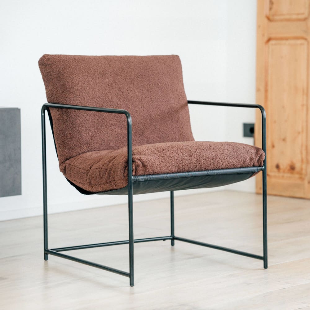 Fauteuil en tissu marron 92x67 cm - Maisons du Monde