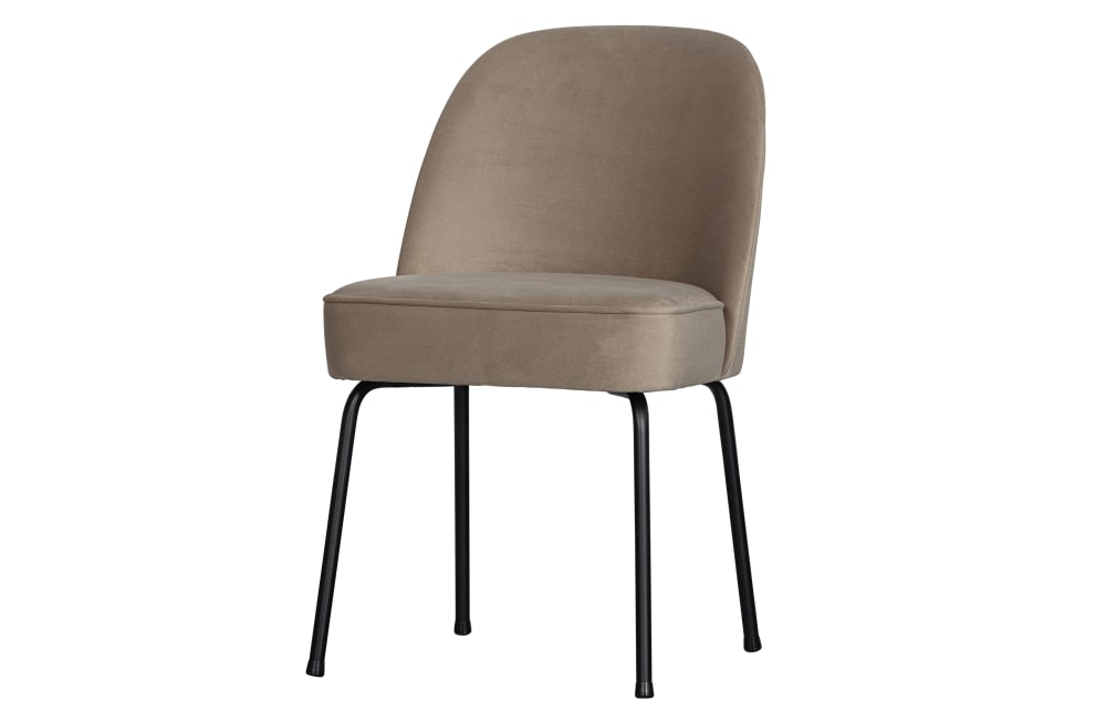 BePureHome Esszimmerstuhl aus Samtstoff, Beige style modern Beige Pes - Polyester