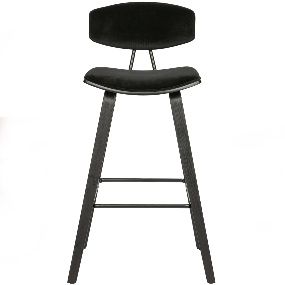 Tabouret de bar en tissu velours noir