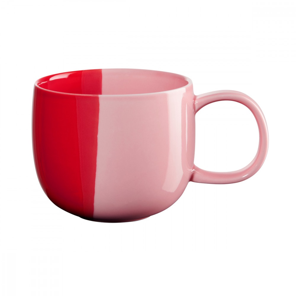 Mug en porcelaine rouge et rose 400ml