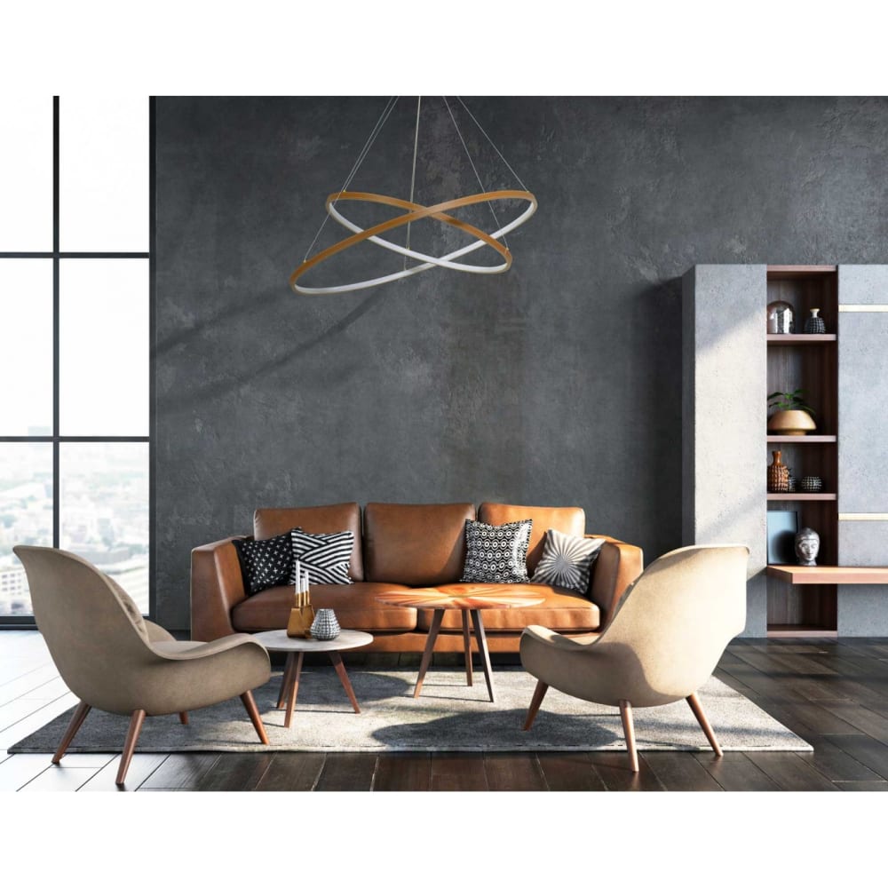 Suspension marron en simili cuir marron