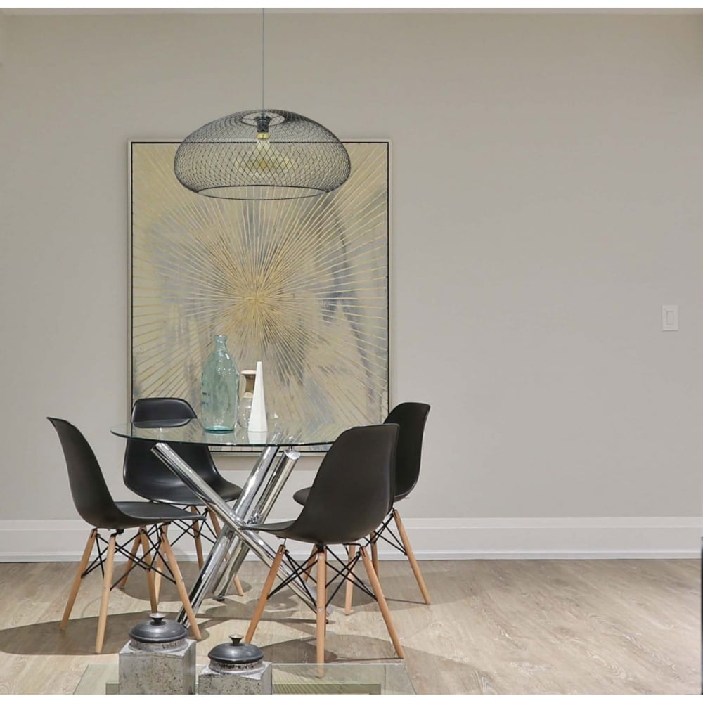 Suspension en métal grillagé noir