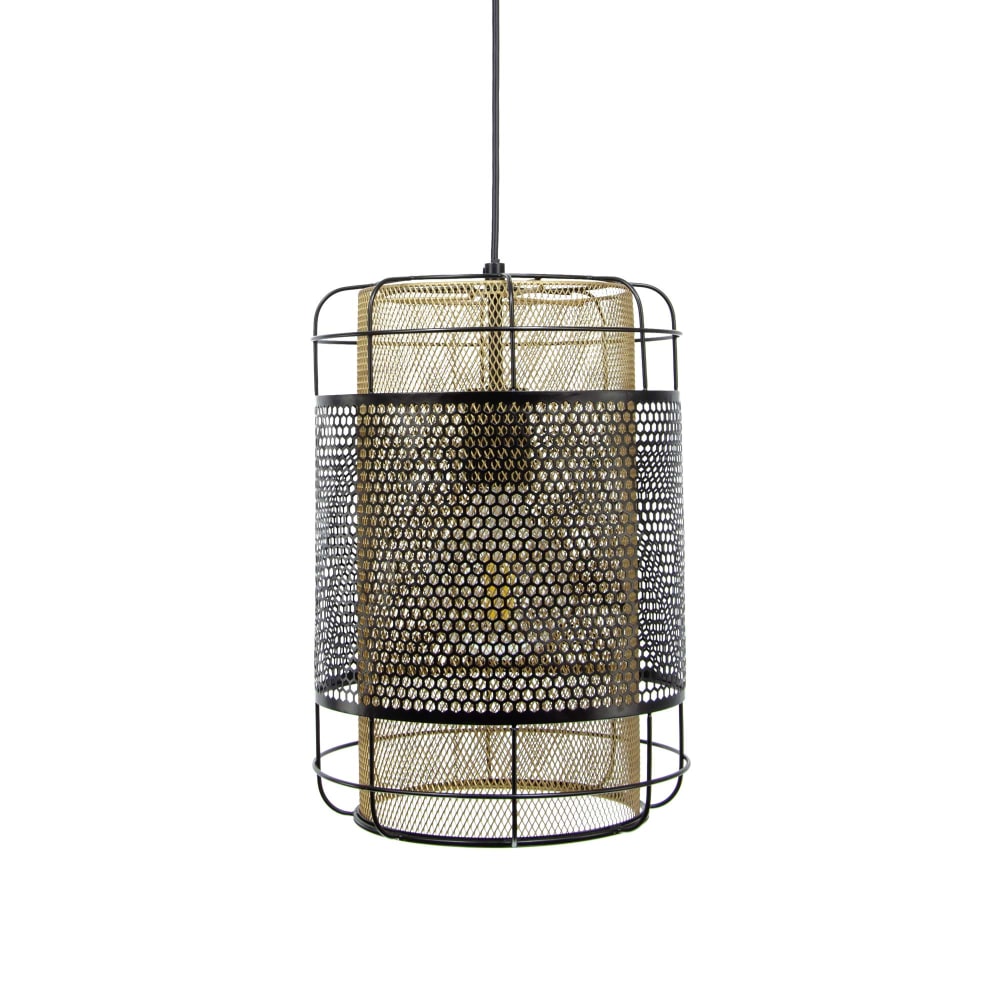 Suspension grand modèle en métal grillagé noir et cuivré — vue 4