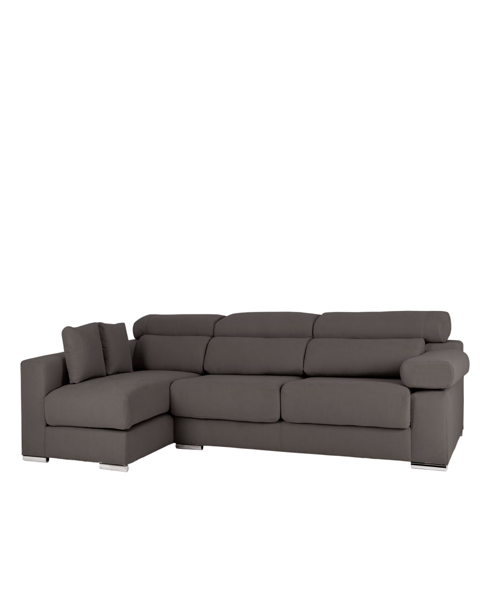 Canapé 4 places d'angle gauche couleur gris foncé 278cm