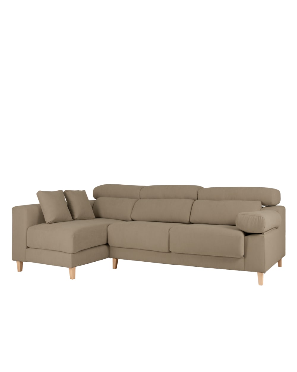 Canapé 4 places d'angle gauche couleur marron taupe 278cm