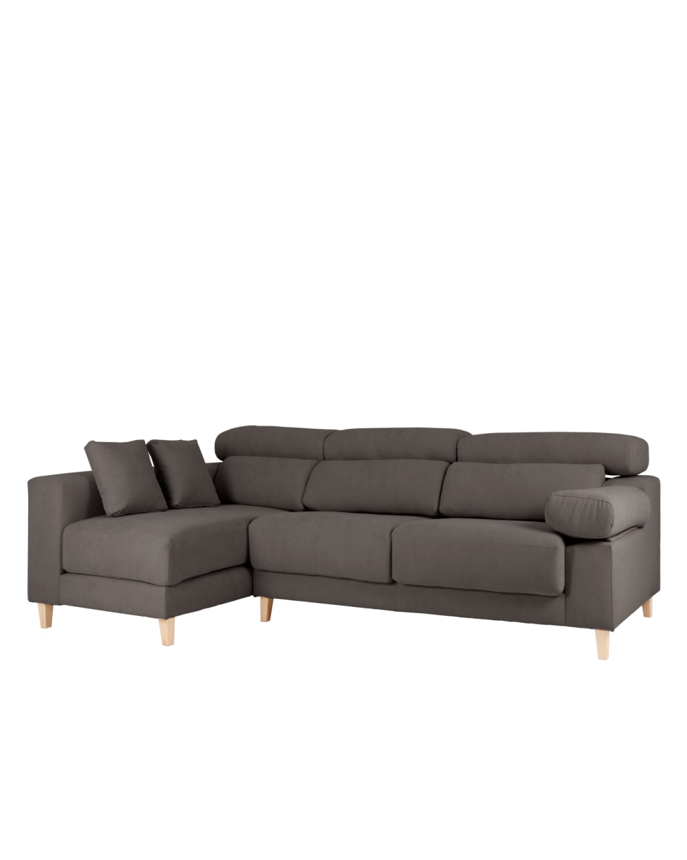 Canapé 4/5 places d'angle gauche couleur gris foncé 300cm