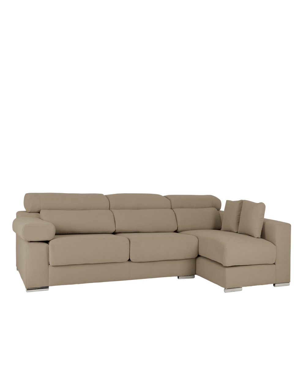 Canapé 4 places d'angle droit couleur marron taupe 278cm