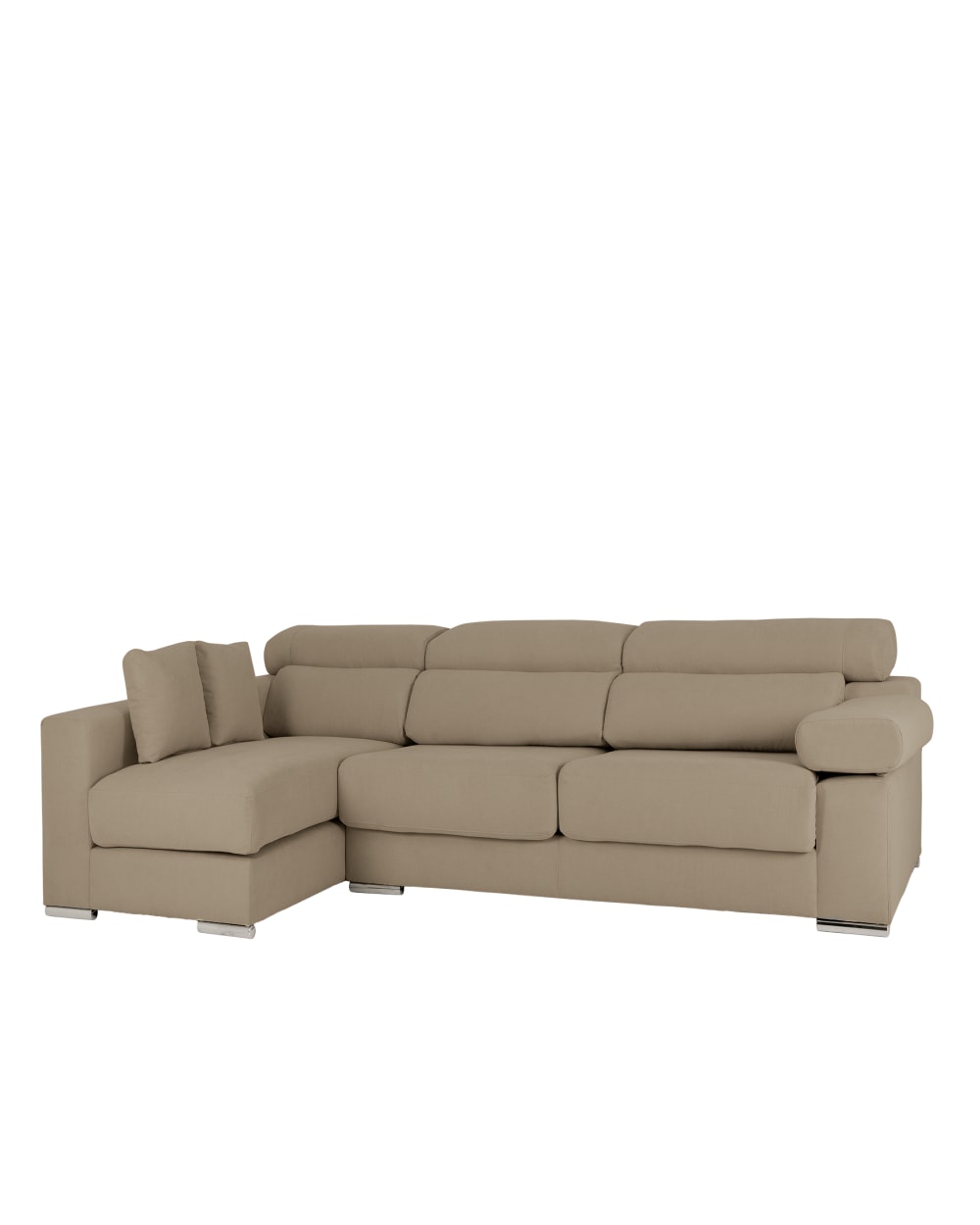 Canapé 4 places d'angle gauche couleur marron taupe 278cm