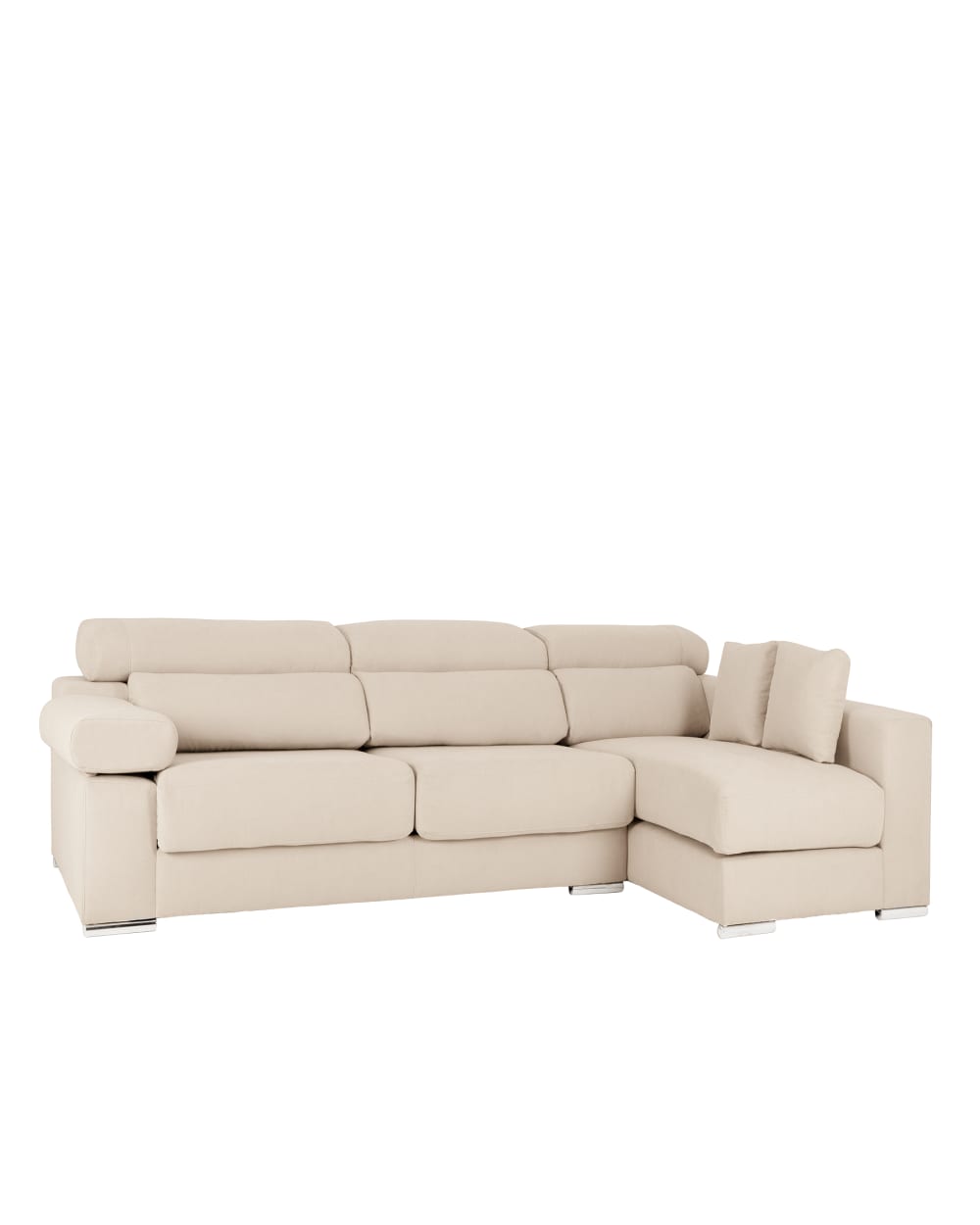 Canapé 4 places d'angle droit couleur beige 278cm