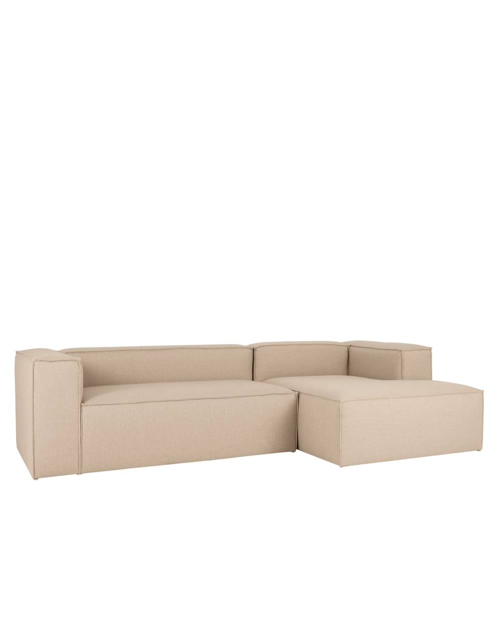 Canapé d'angle droit 3/4 places couleur beige 250x175cm