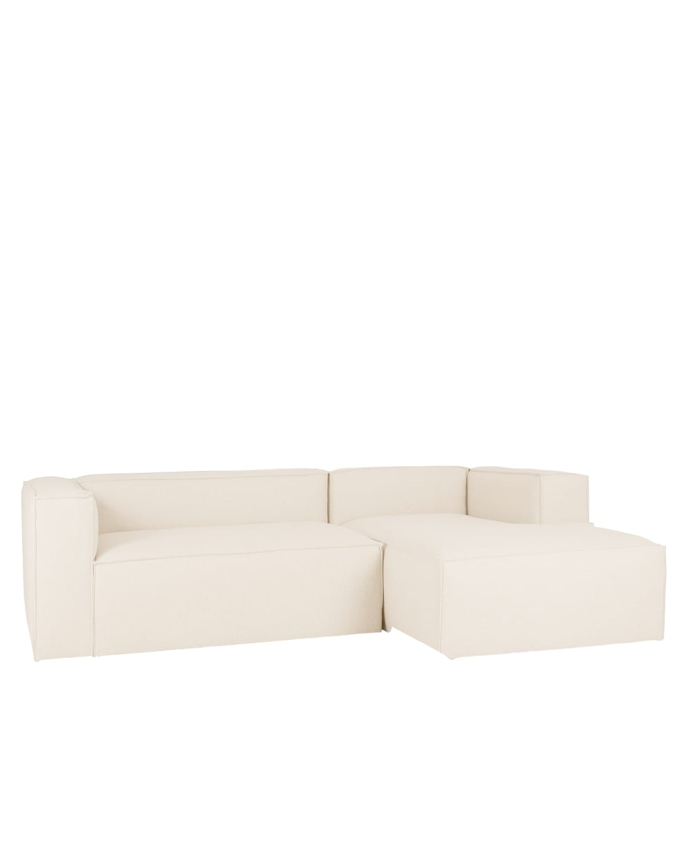 Canapé d'angle droit 3/4 places couleur blanc cassé 250x175cm