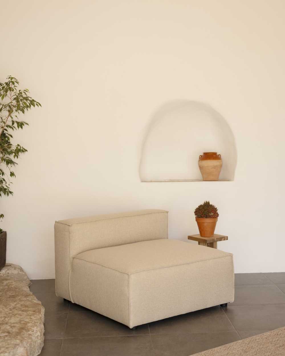 Fauteuil couleur marron beige 110x90cm