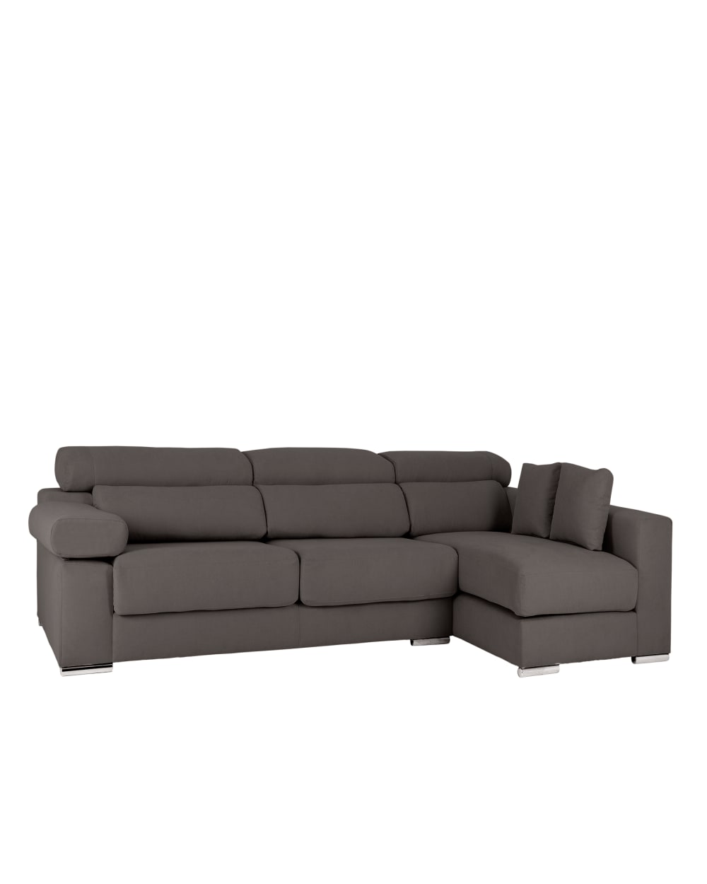 Canapé 4 places d'angle droit couleur gris foncé 278cm