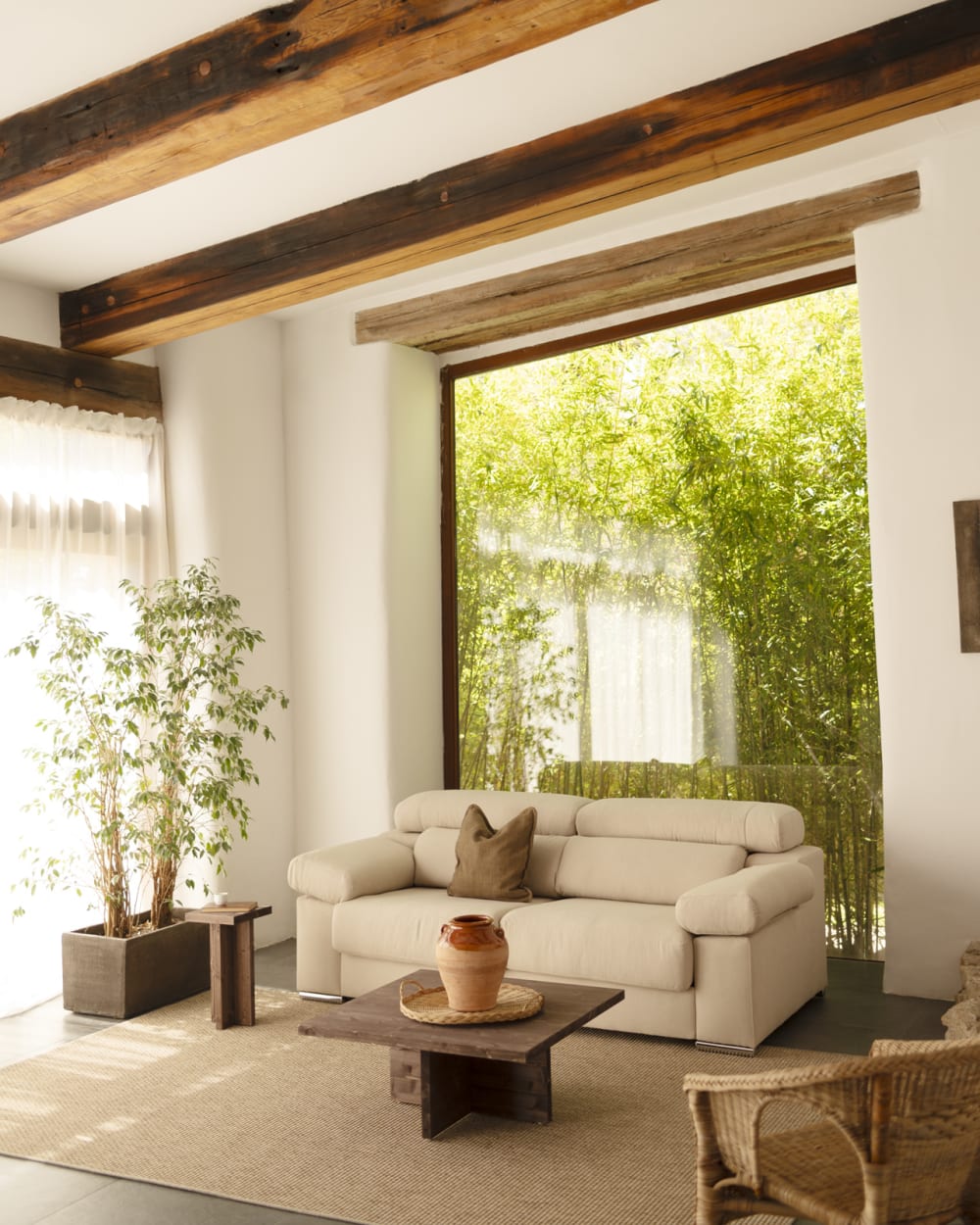 Canapé 3 places couleur beige 195cm