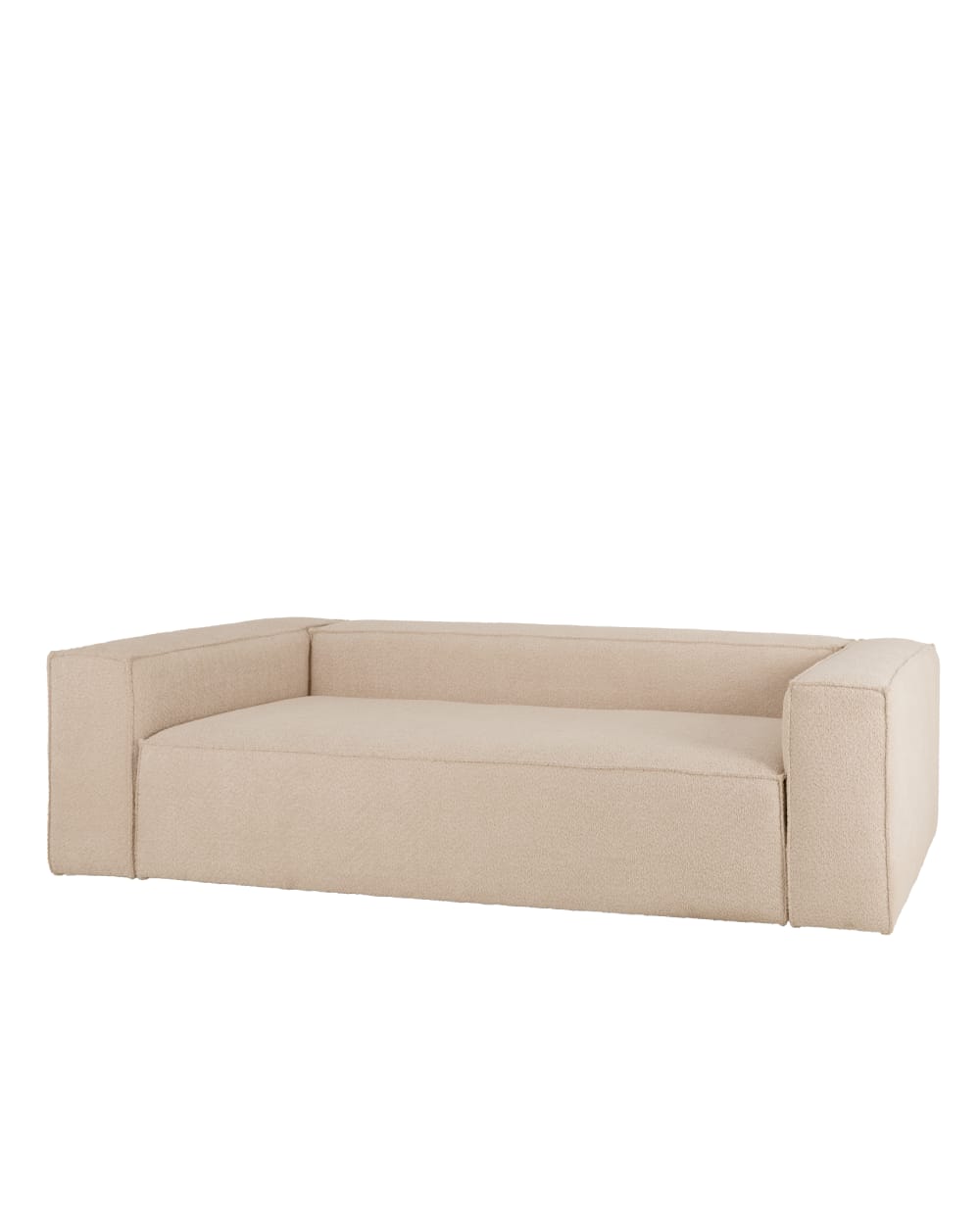 Canapé 4 places en bouclé beige 260x110cm