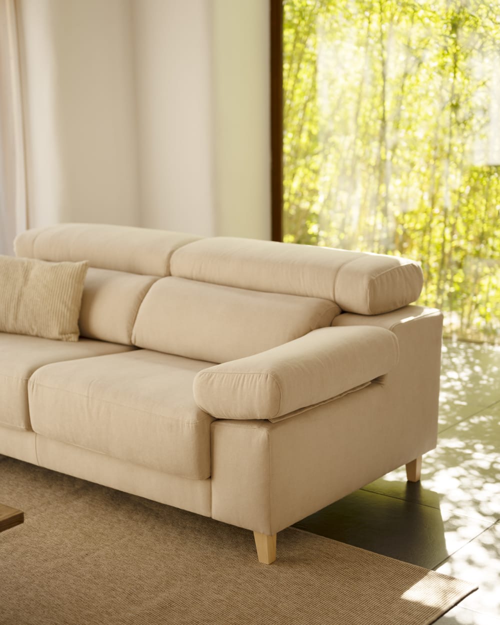 Canapé 3 places couleur beige 195cm