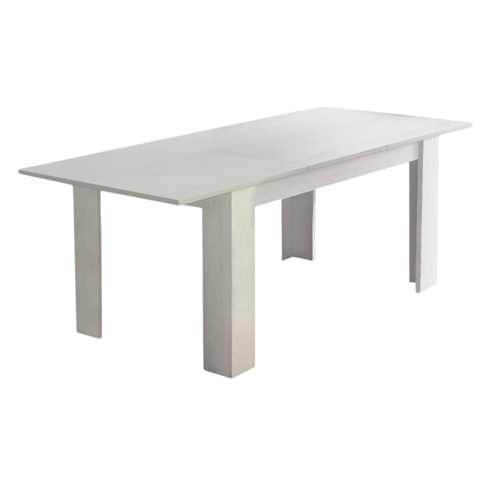 Dmora Ausziehbarer Tisch in weißer Holzoptik, 160 x 88 x 75 cm style modern - Holz