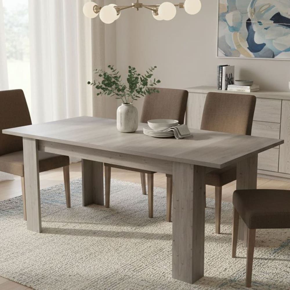 Ausziehbarer Tisch mit Eichenholzeffekt 160x88h75 cm - Maisons Du