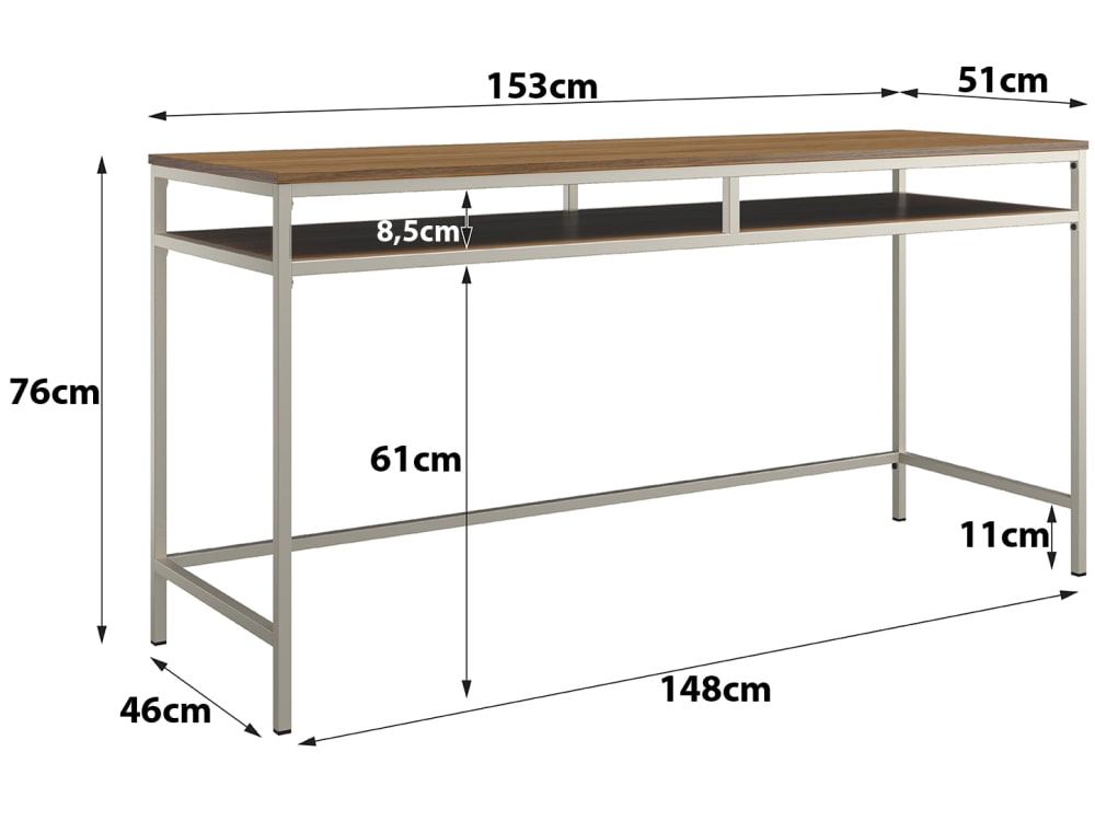 Computerschreibtisch in Eichenoptik, grau - Maisons Du Monde
