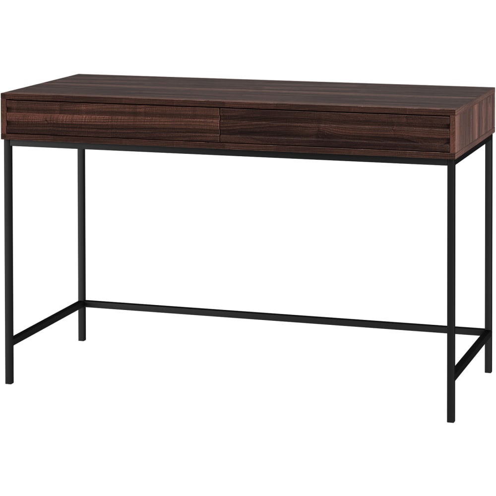 Bureau avec 2 tiroirs en effet noyer
